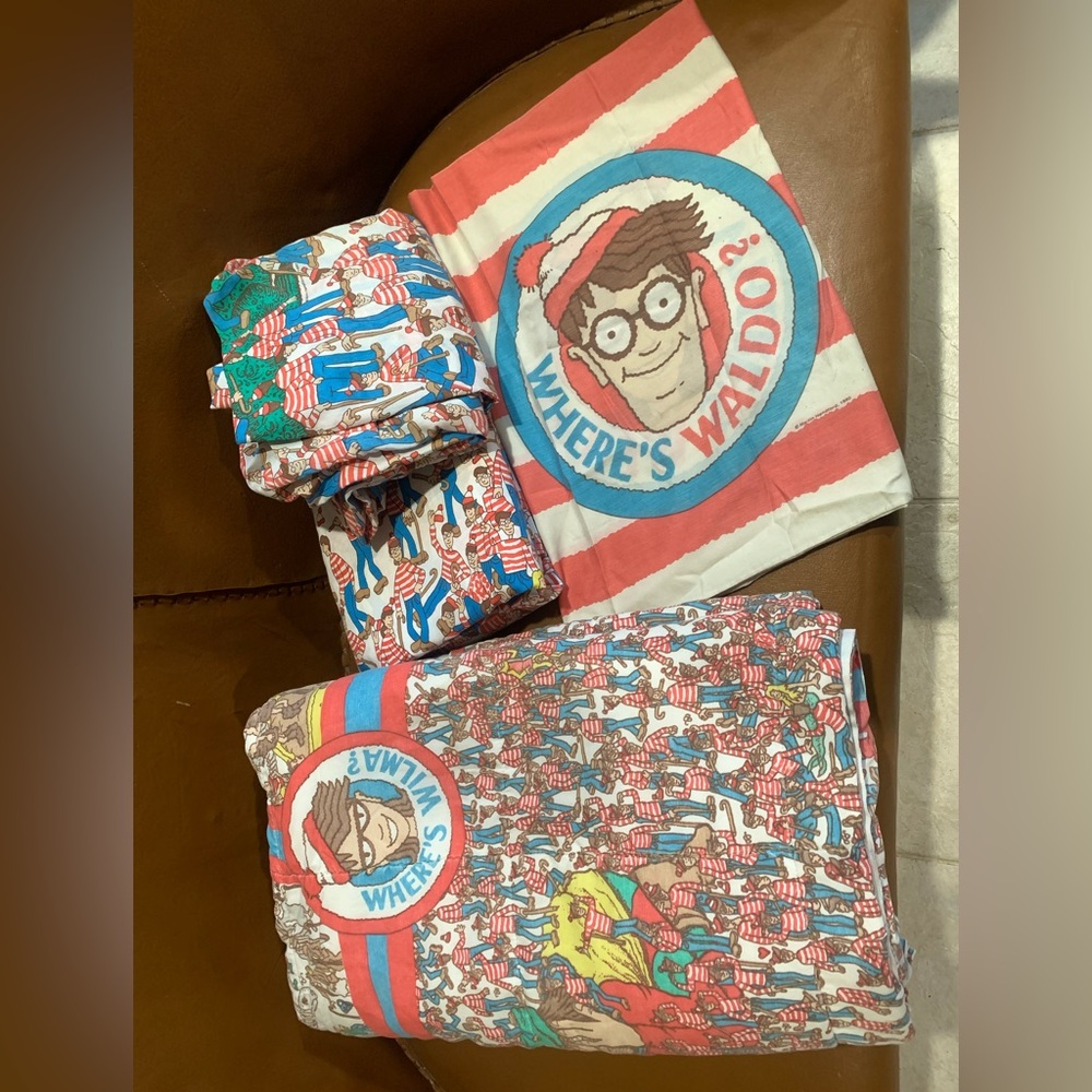 Vintage Martin Handford 1990 Where's Waldo Wendi Wilma Twin Bed Set